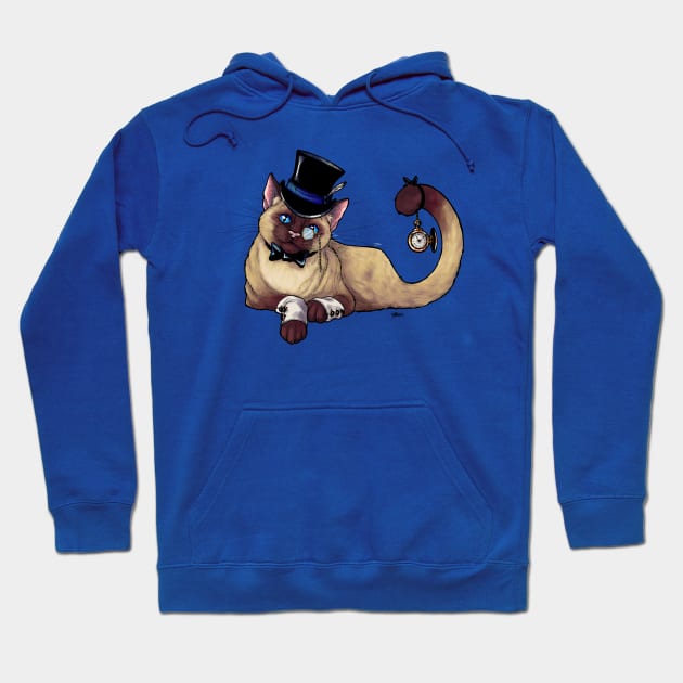 Fancy Cat - Chocolate Point Siamese Gentleman Kitty Hoodie by Indi Martin